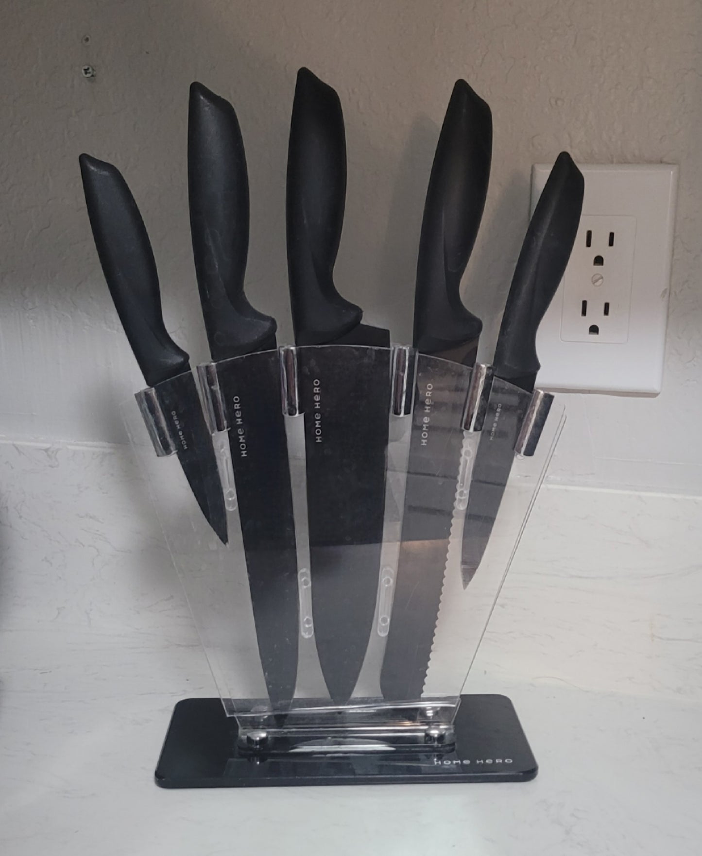 6-piece Home Hero stainless steel knife set & sharpener