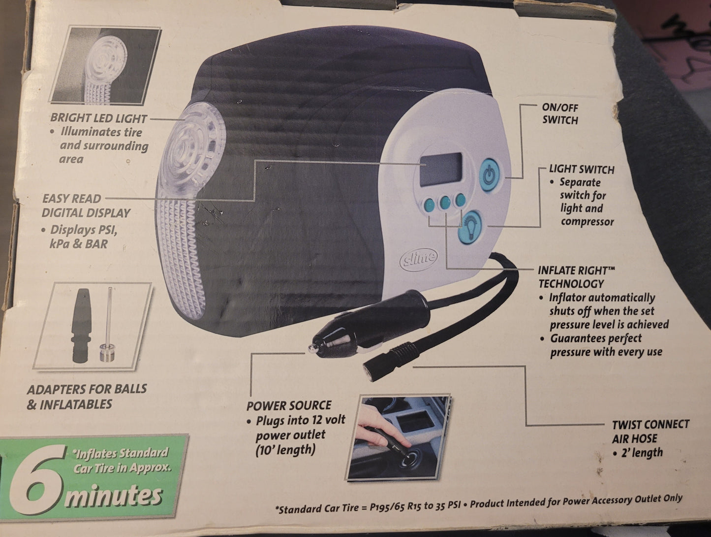 Slime digital tire inflator 40022 & repair reaming tool