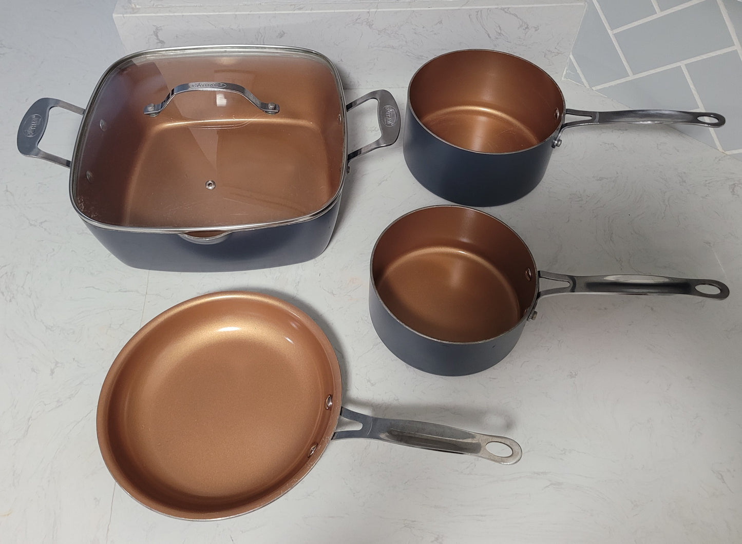 Gotham Steel Hammered 5pc Ceramic Cookware Set