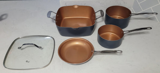 Gotham Steel Hammered 5pc Ceramic Cookware Set