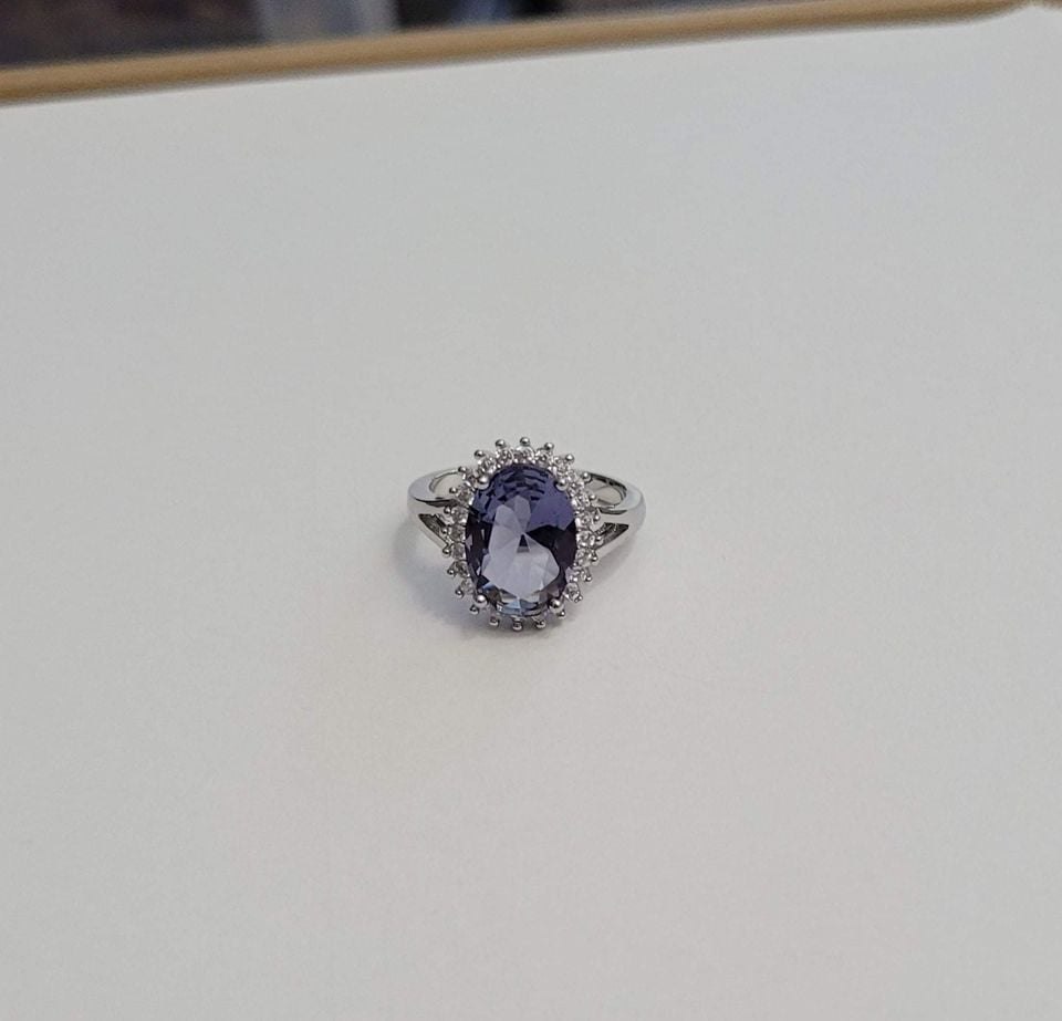 14mm Purple Amethyst Sterling Silver Ring