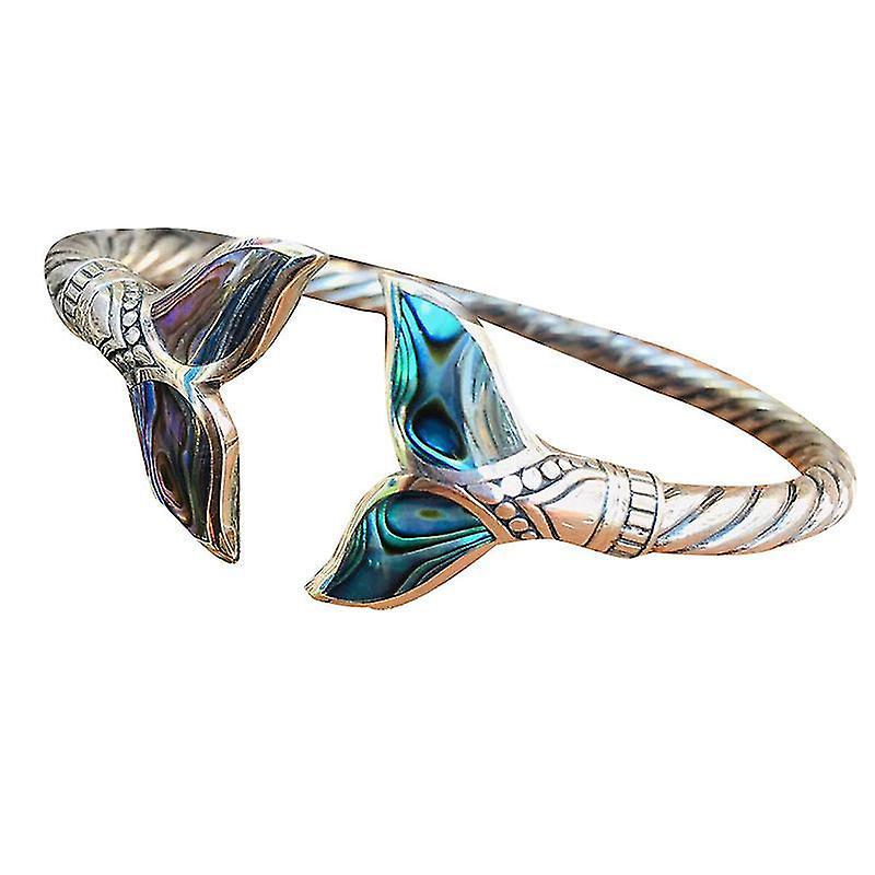 Retro Mermaid Tail Multicolor Gradient Open Ring
