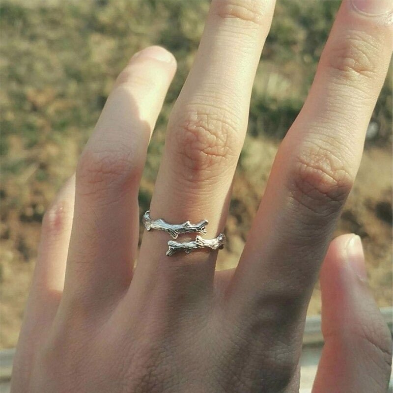 Sterling Silver Tree Branch Unique Open Ring