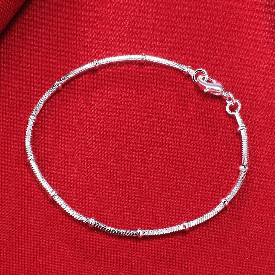 925 Sterling Silver 8" Noble Snake Chain Bracelet