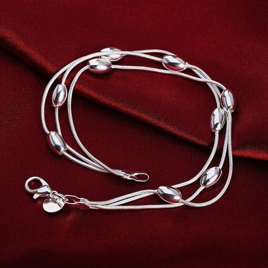 Beautiful 925 Sterling Silver Charm Bead Bracelet