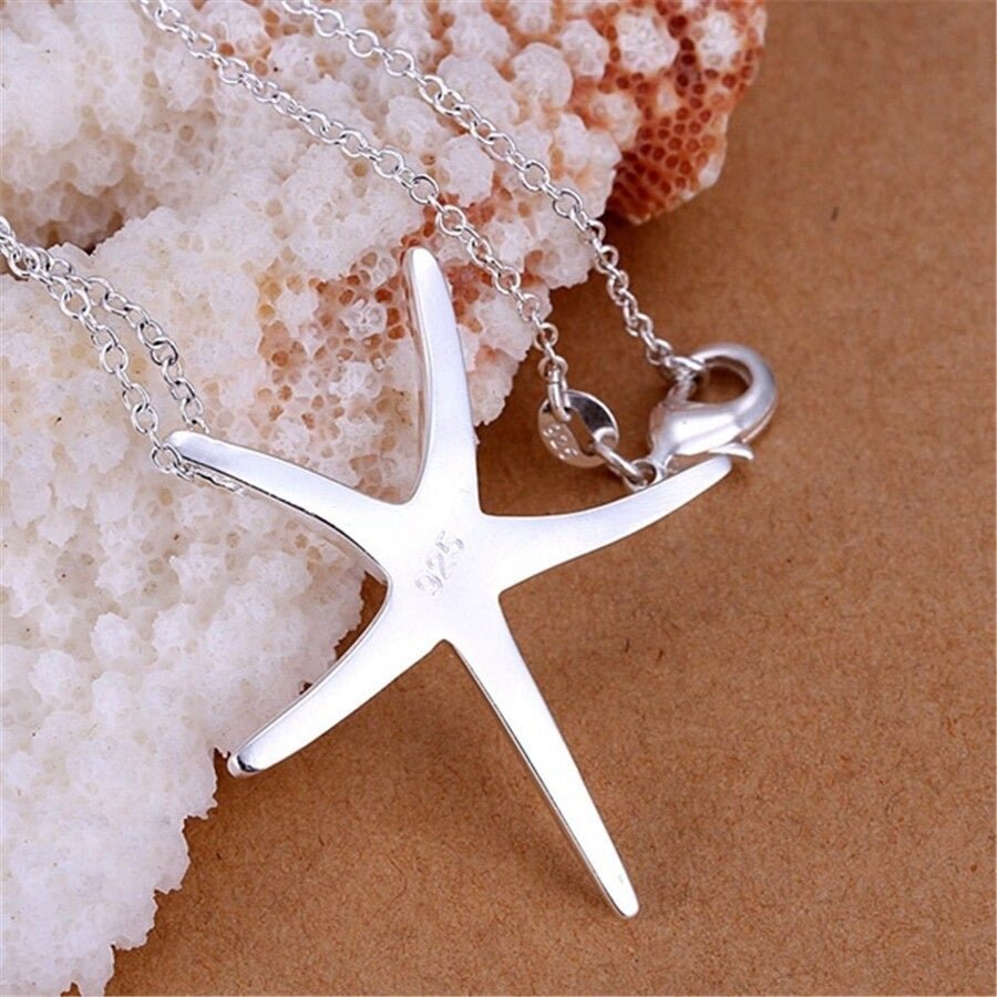 925 Sterling Silver Starfish Necklace & Chain