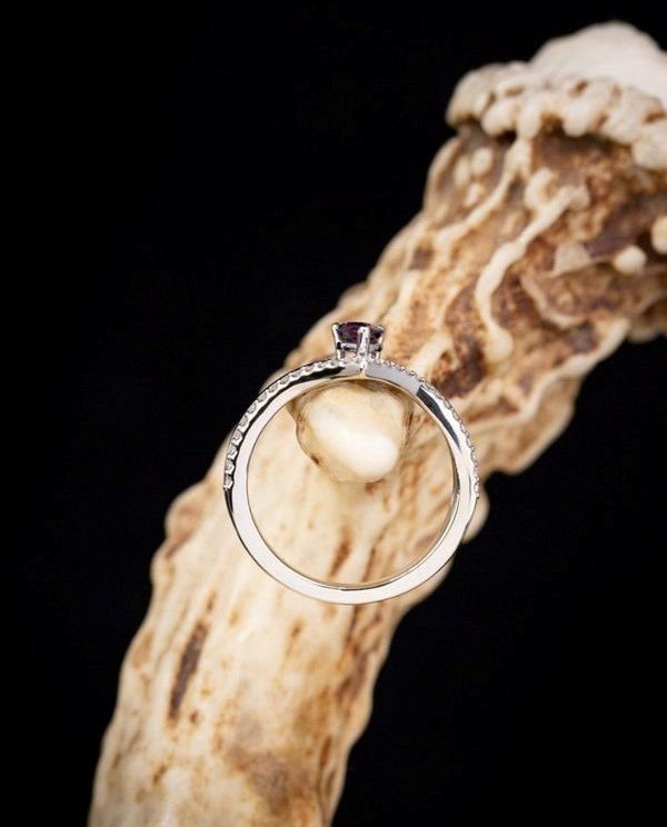 Sterling Silver Pear Shaped Purple Amethyst Ring