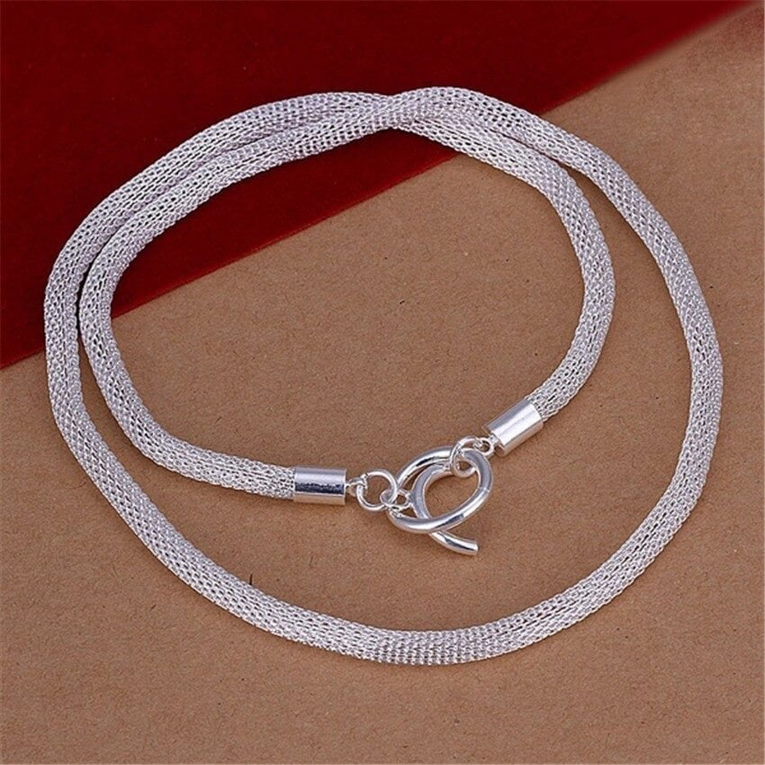 Elegant Sterling Silver 18" Mesh Chain