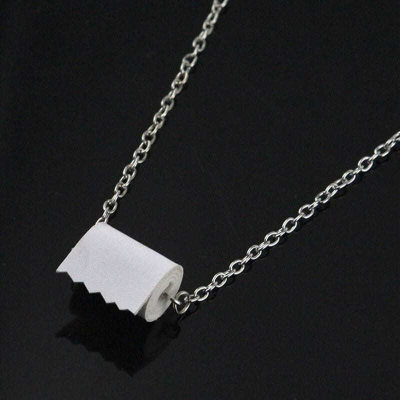 Romantic Toilet Paper Roll Promise Pendant Necklace & Chain