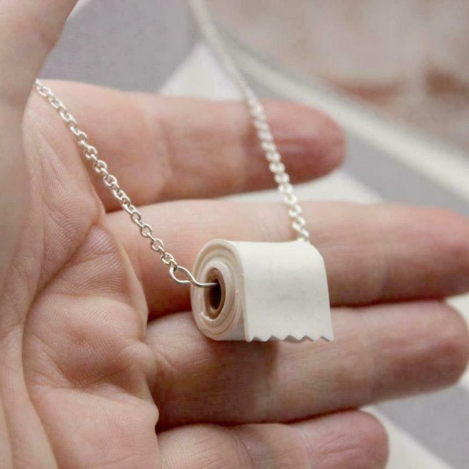 Romantic Toilet Paper Roll Promise Pendant Necklace & Chain