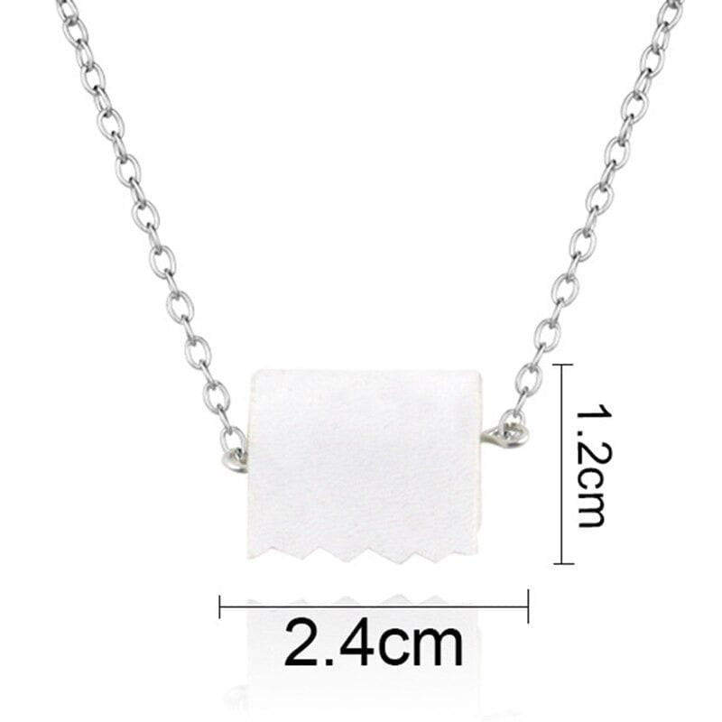 Romantic Toilet Paper Roll Promise Pendant Necklace & Chain