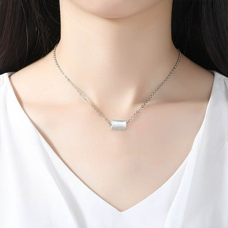 Romantic Toilet Paper Roll Promise Pendant Necklace & Chain