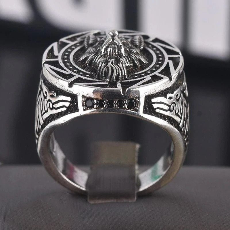Men's Vintage Retro Wolf Totem Silver Punk Ring