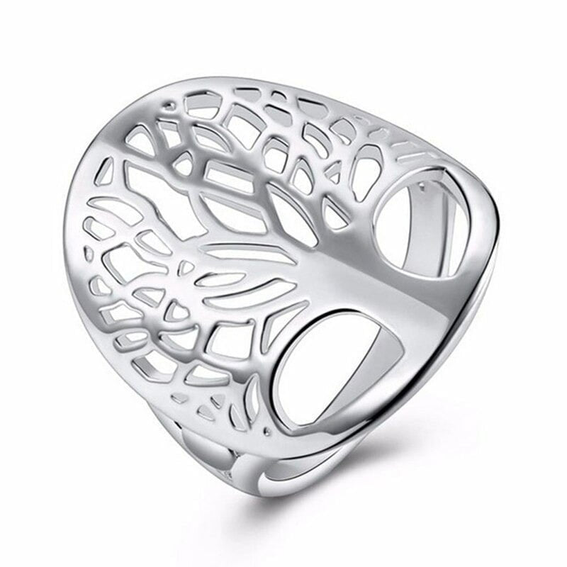925 Sterling Silver Tree Of Life Hollow Ring