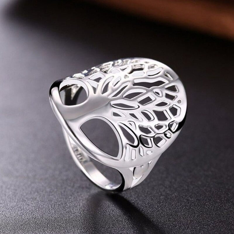 925 Sterling Silver Tree Of Life Hollow Ring