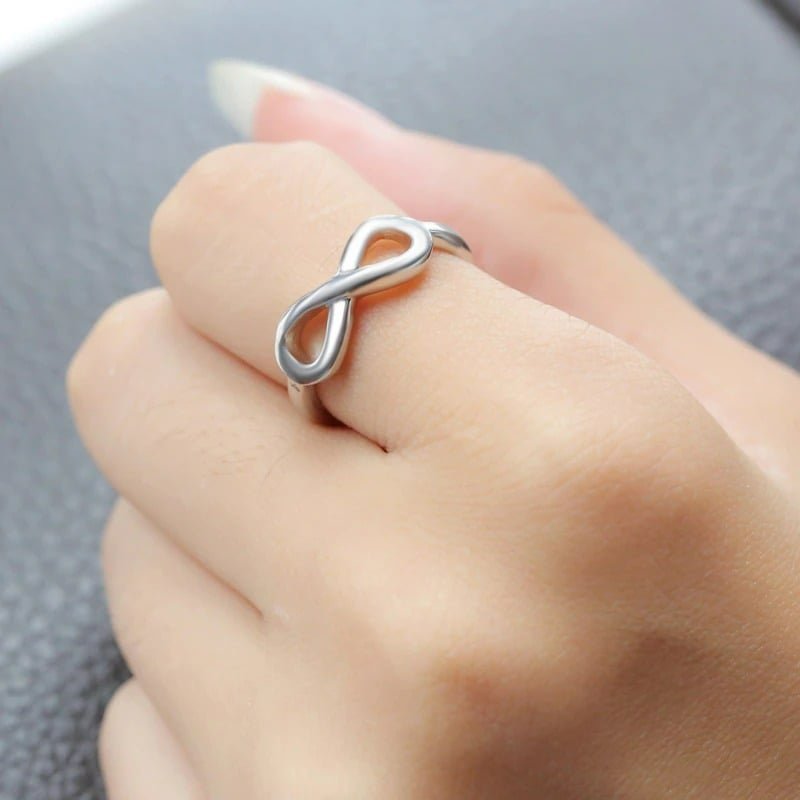 2Pcs Endless Love Infinity Sisters Big Sis Lil Sis Ring Set