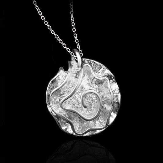 Sterling Silver Classic Rose Pendant Necklace & Chain