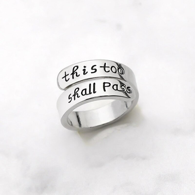 This Too Shall Pass Silver Open Ring