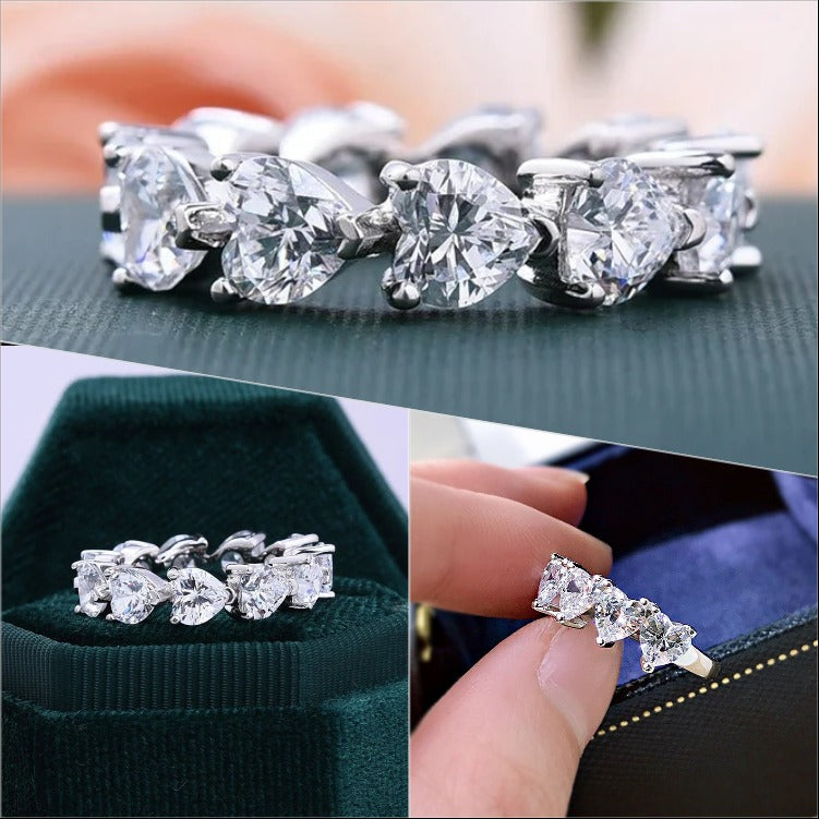 925 Sterling Silver Multi-Heart Promise Ring