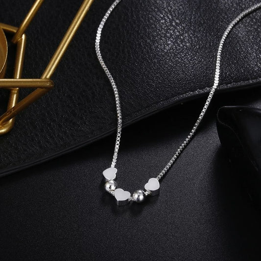 925 Sterling Silver Heart Charm Necklace