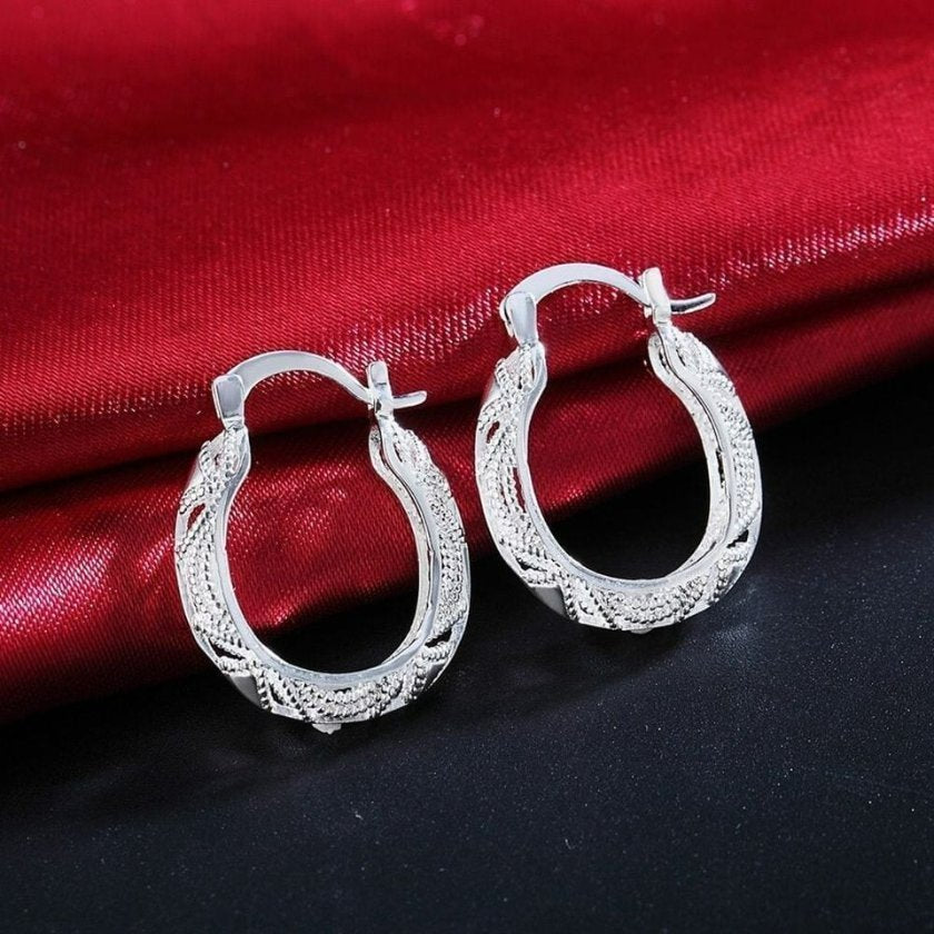 925 Sterling Silver Classic Hollow Elegant Hoop Earrings