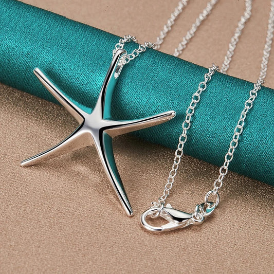 925 Sterling Silver Starfish Necklace & Chain