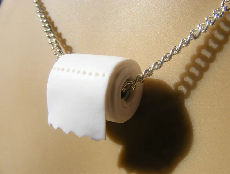 Romantic Toilet Paper Roll Promise Pendant Necklace & Chain