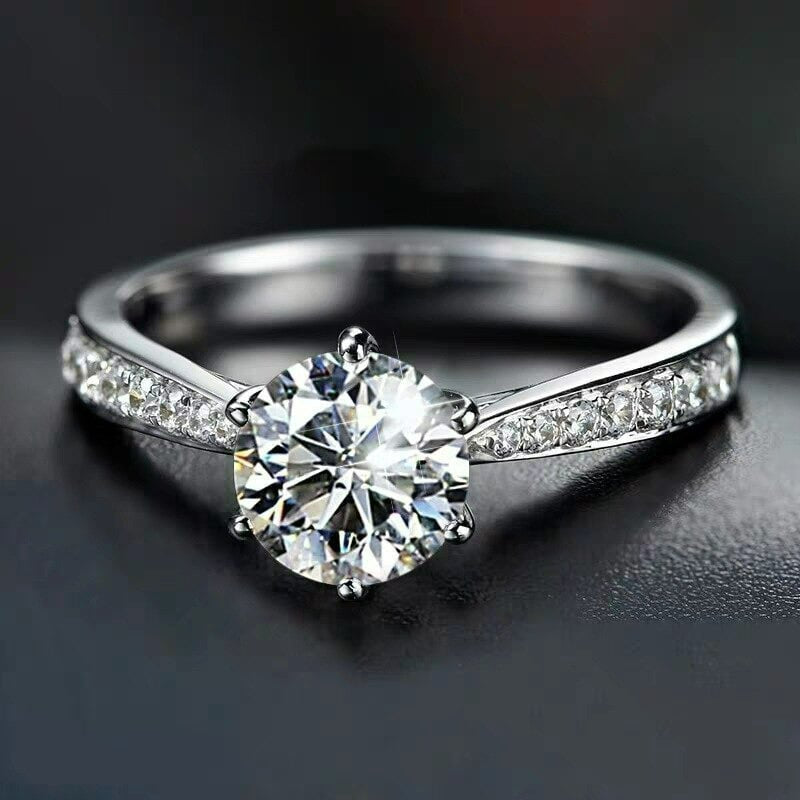 925 Sterling Silver Lovely Open Noble Engagement Promise Ring