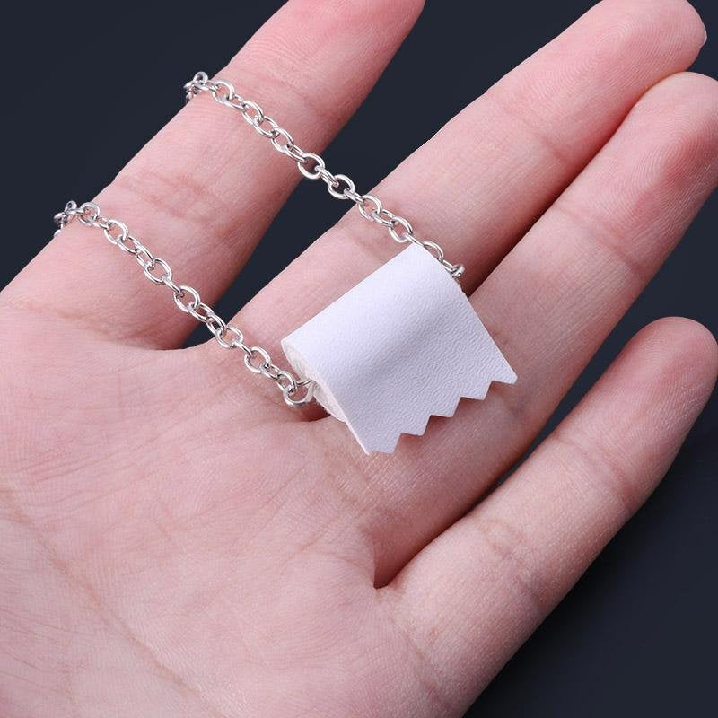 Romantic Toilet Paper Roll Promise Pendant Necklace & Chain