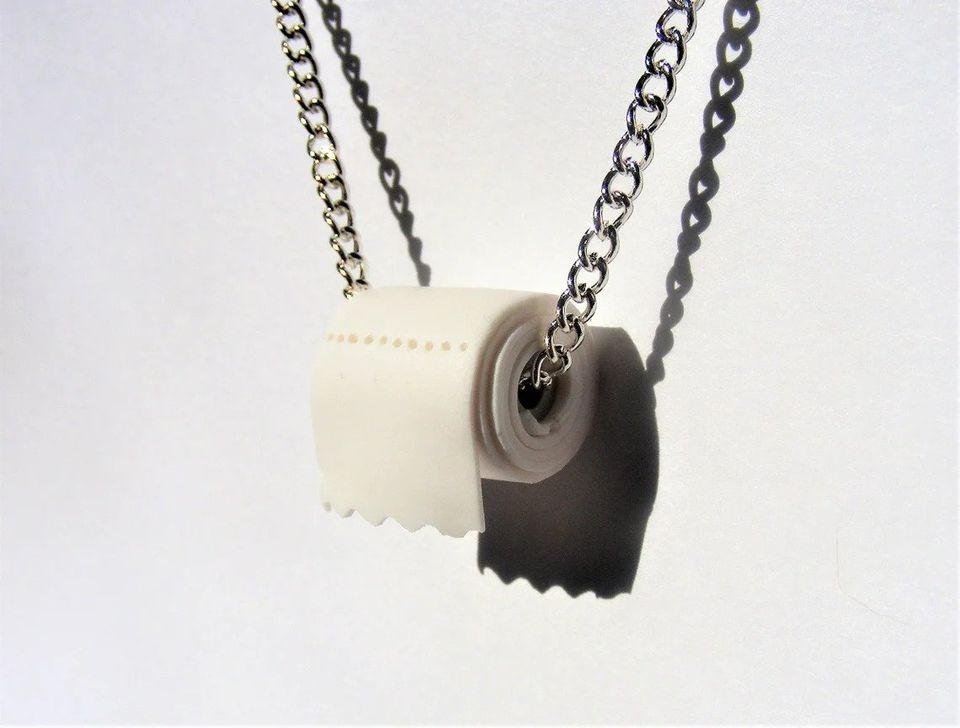 Romantic Toilet Paper Roll Promise Pendant Necklace & Chain