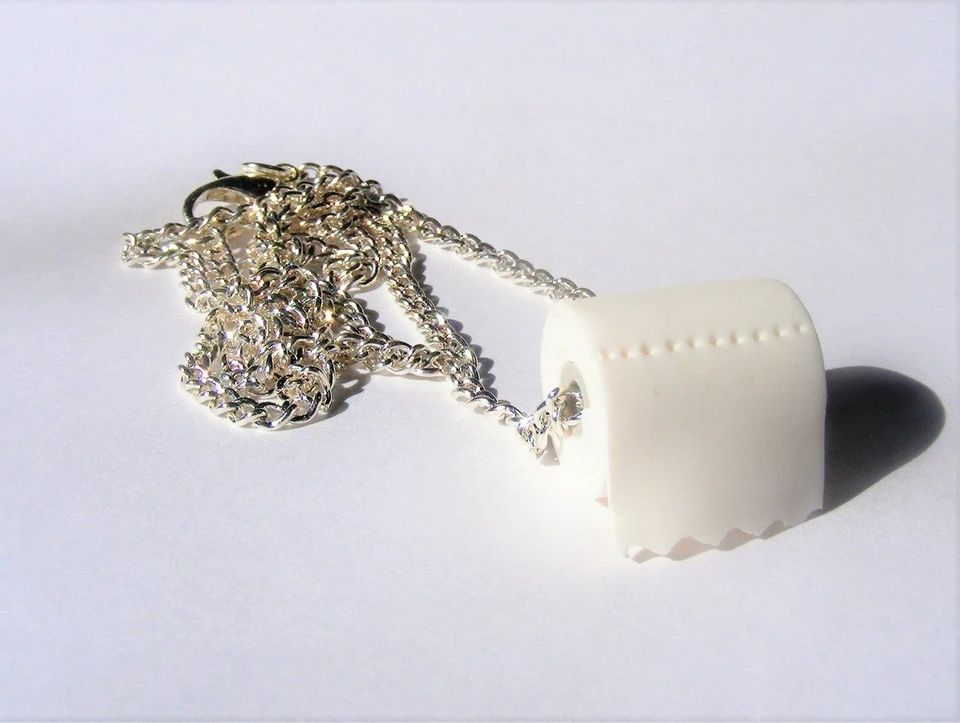 Romantic Toilet Paper Roll Promise Pendant Necklace & Chain