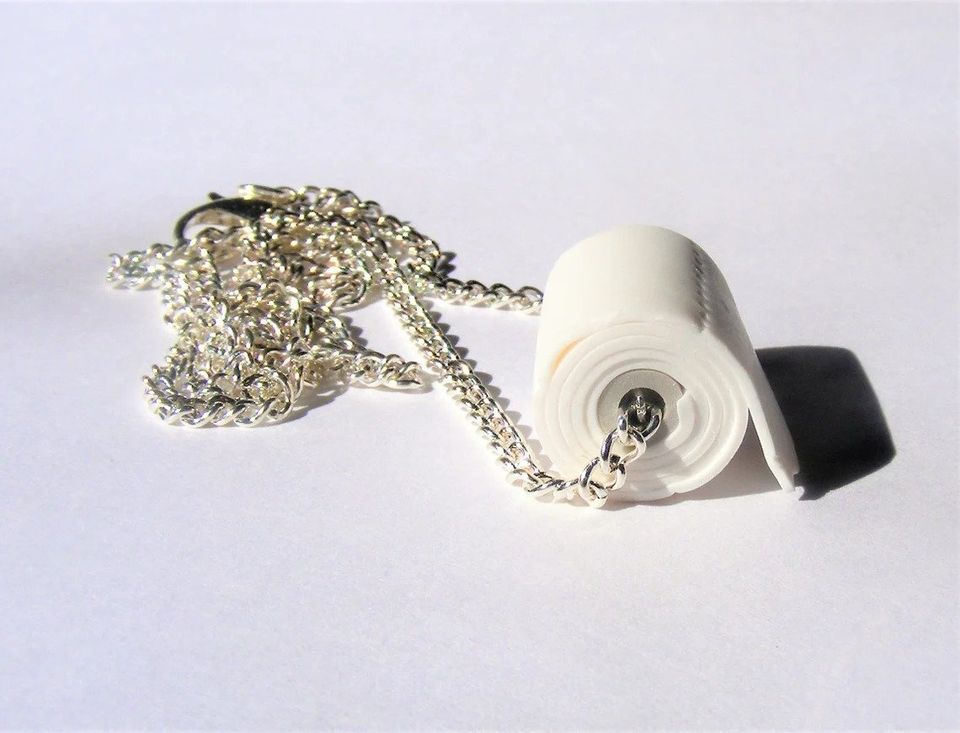 Romantic Toilet Paper Roll Promise Pendant Necklace & Chain