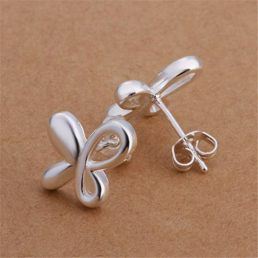 925 Sterling Silver Butterfly Stud Earrings