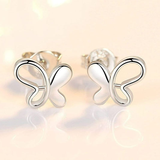 925 Sterling Silver Butterfly Stud Earrings