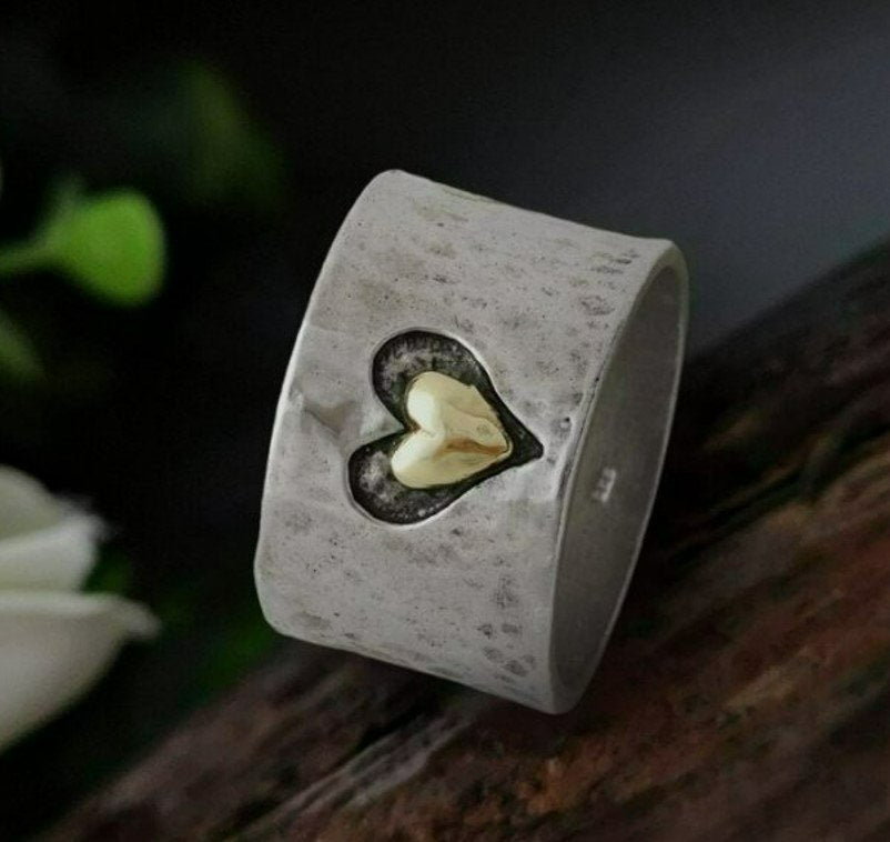 Sterling Silver Creative Double Heart Shaped Ring