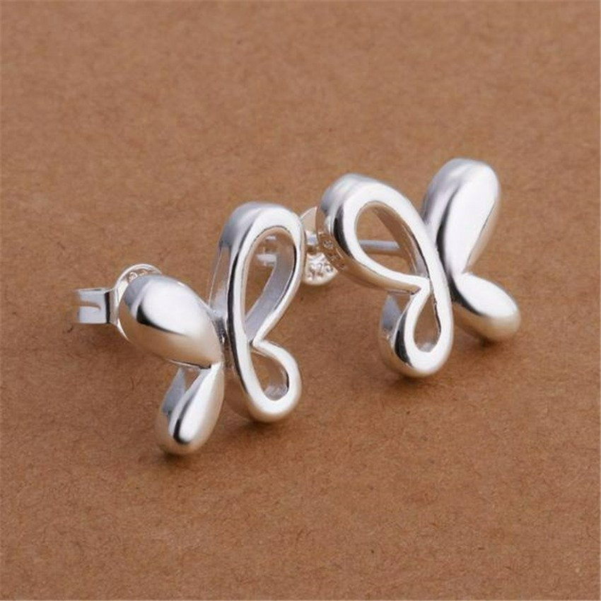 925 Sterling Silver Butterfly Stud Earrings