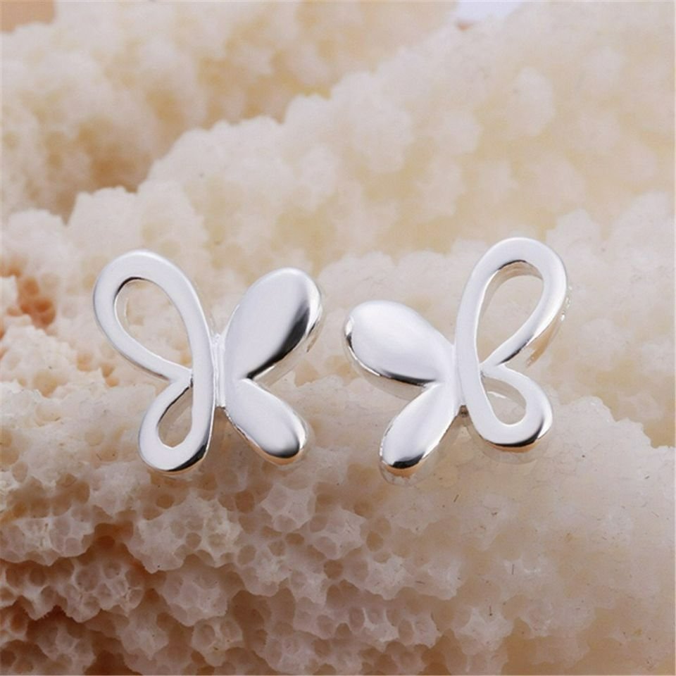 925 Sterling Silver Butterfly Stud Earrings