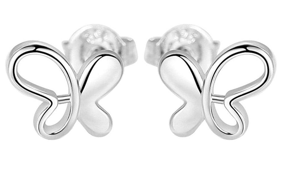 925 Sterling Silver Butterfly Stud Earrings