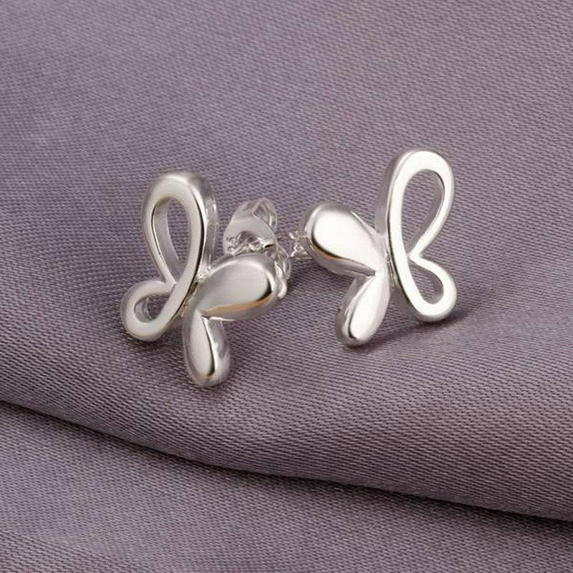 925 Sterling Silver Butterfly Stud Earrings