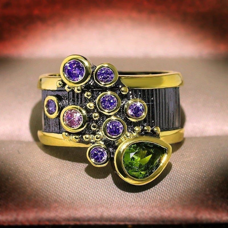 Trendy Women Two Tone Inlaid Creative Tungsten Ring