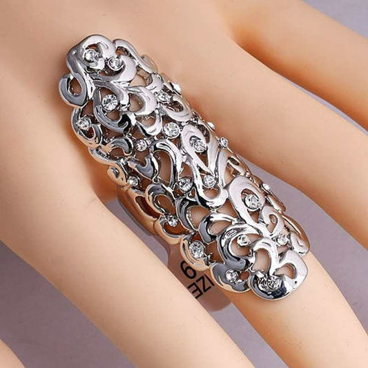 Huge 5.5cm Hollow Out Retro Silver Ring