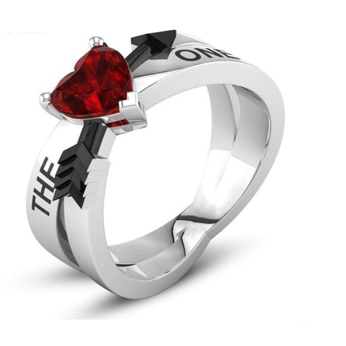 Cupid Arrow The One Romantic Red Heart Ring