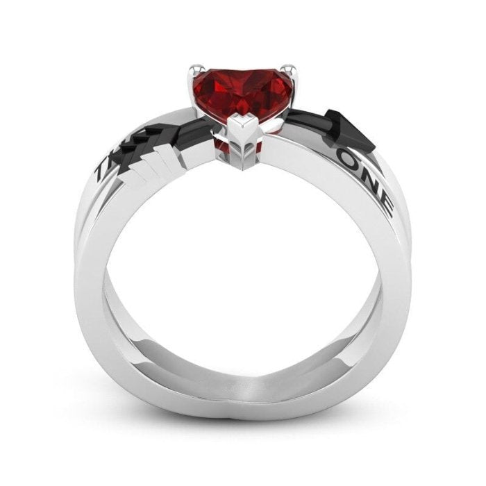 Cupid Arrow The One Romantic Red Heart Ring