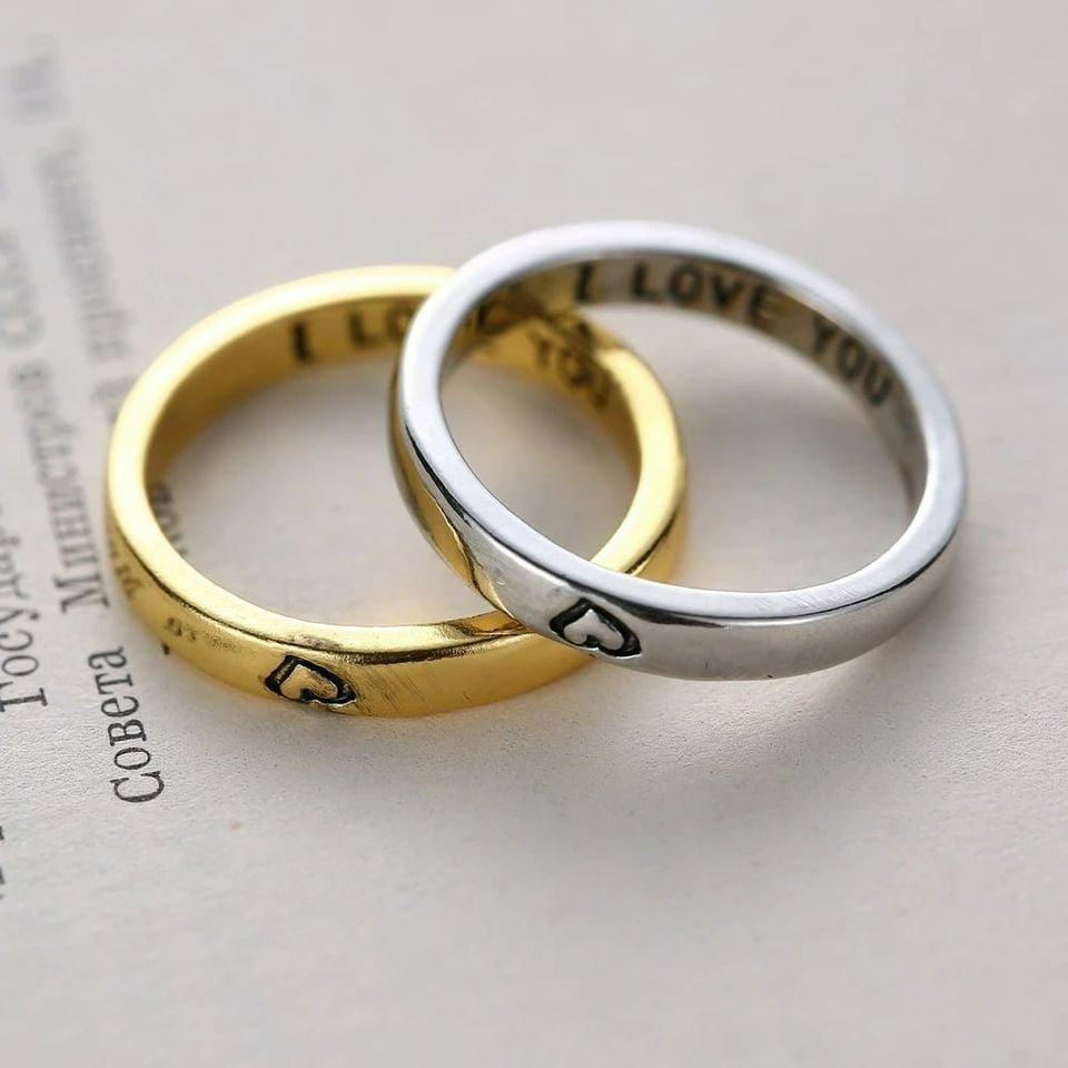 2pcs "I Love You" Heart Matching Couple Rings