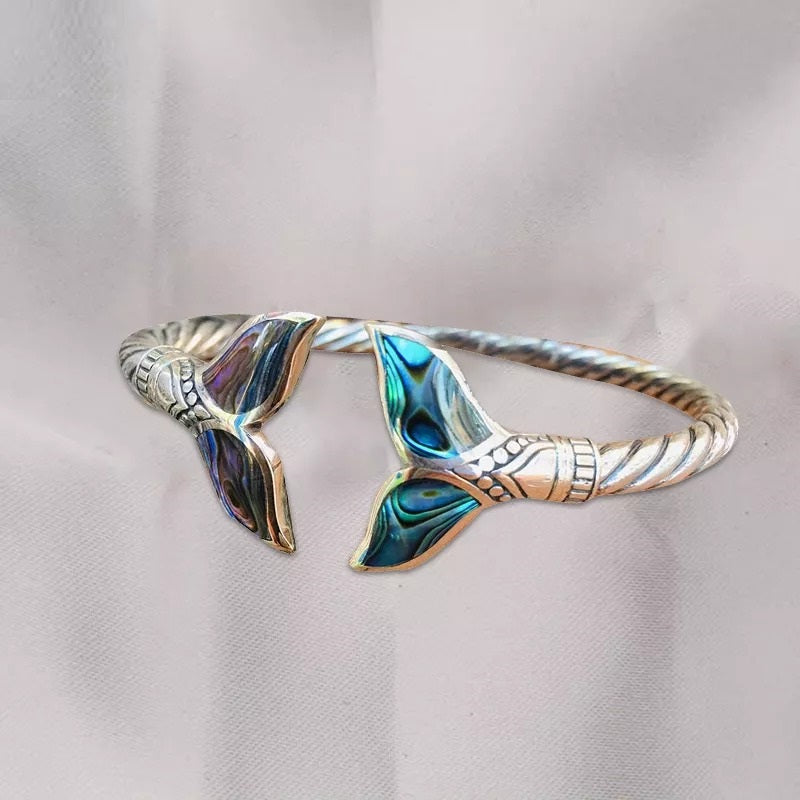 Retro Mermaid Tail Multicolor Gradient Open Ring
