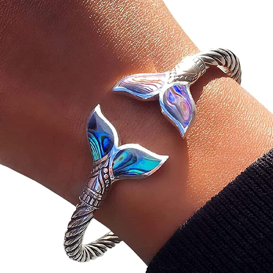 Retro Mermaid Tail Multicolor Gradient Open Ring