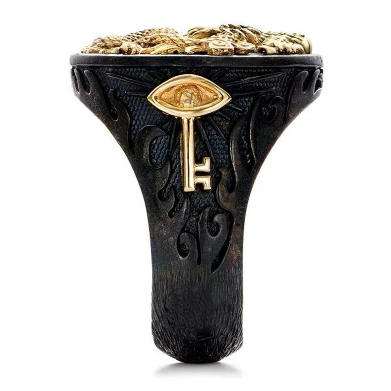 Men's "The Rising Dragon" Capitan Collection Black Chinese Ring