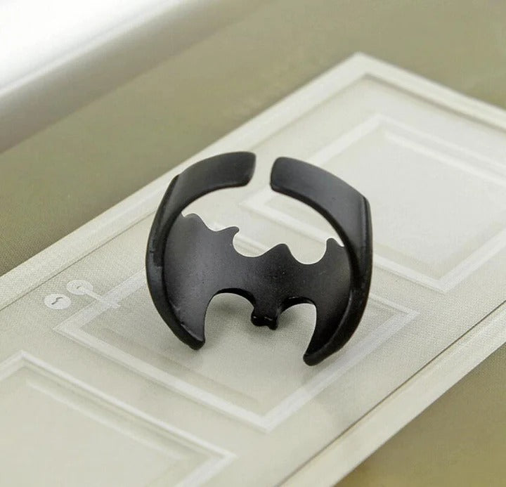 Ominous Black Batman 'Dark Knight' Open Domineering Ring
