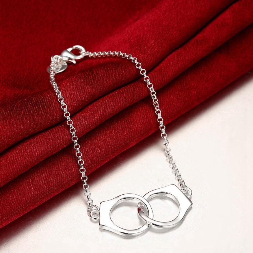 Sterling Silver Handcuff Link Chain Bracelet