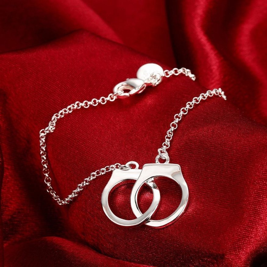 Sterling Silver Handcuff Link Chain Bracelet